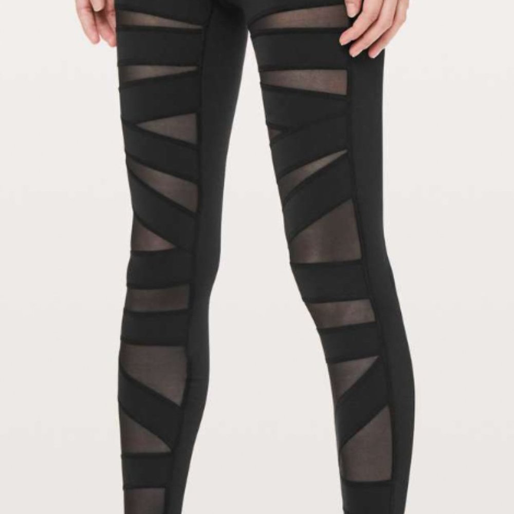 Lululemon Wunder Under Pant (High-Rise) *Tech Mesh 28", Black Size 4